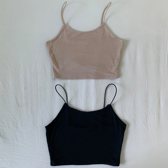 Fashion Nova Tops - Fashion Nova Mocha and Black Women’s Kiki Crop Top Size XS (GUC)